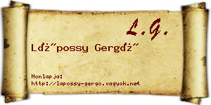 Lápossy Gergő névjegykártya